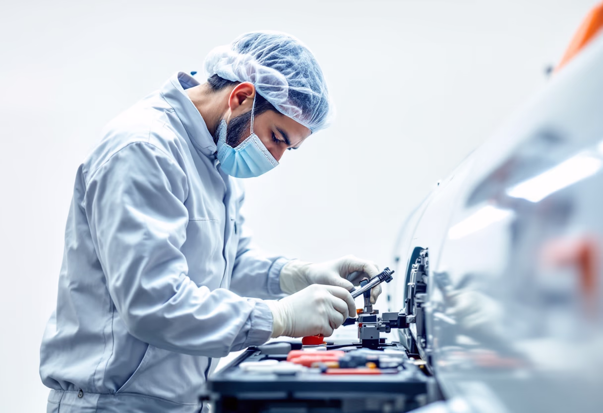 image of maintenance crew working on aircraft