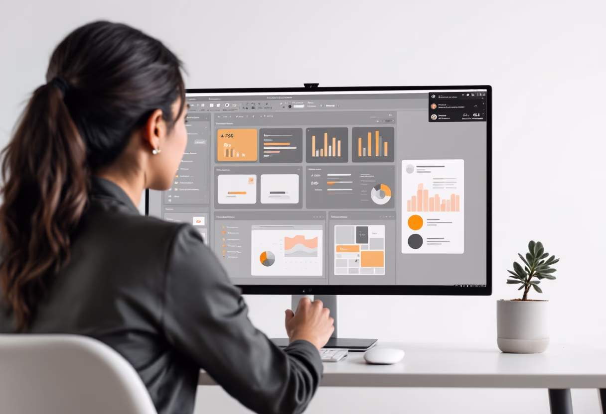 image of an individual using productivity software